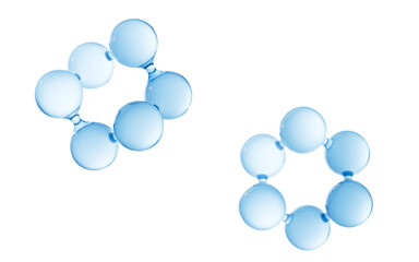 Transparent biological molecule, 3d rendering.