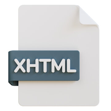 xhtml file extension 3d illustration