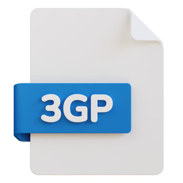 3gp file extension 3d illustration