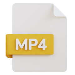 mp4 file extension 3d illustration