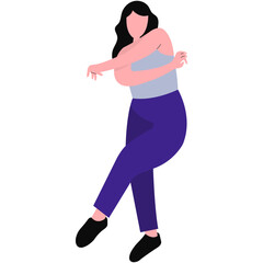 Happy Dancing People Characters in Flat Face Design. Vector Illustration Isolated on White Background.