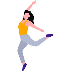 Happy Dancing People Characters in Flat Face Design. Vector Illustration Isolated on White Background.