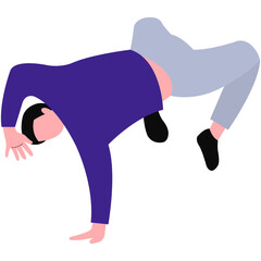 Happy Dancing People Characters in Flat Face Design. Vector Illustration Isolated on White Background.