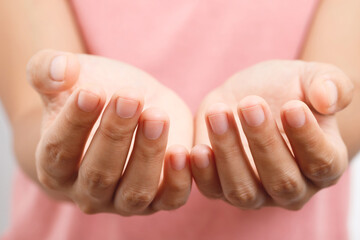 Hands and palms asking for opportunities to give and receive charity donations