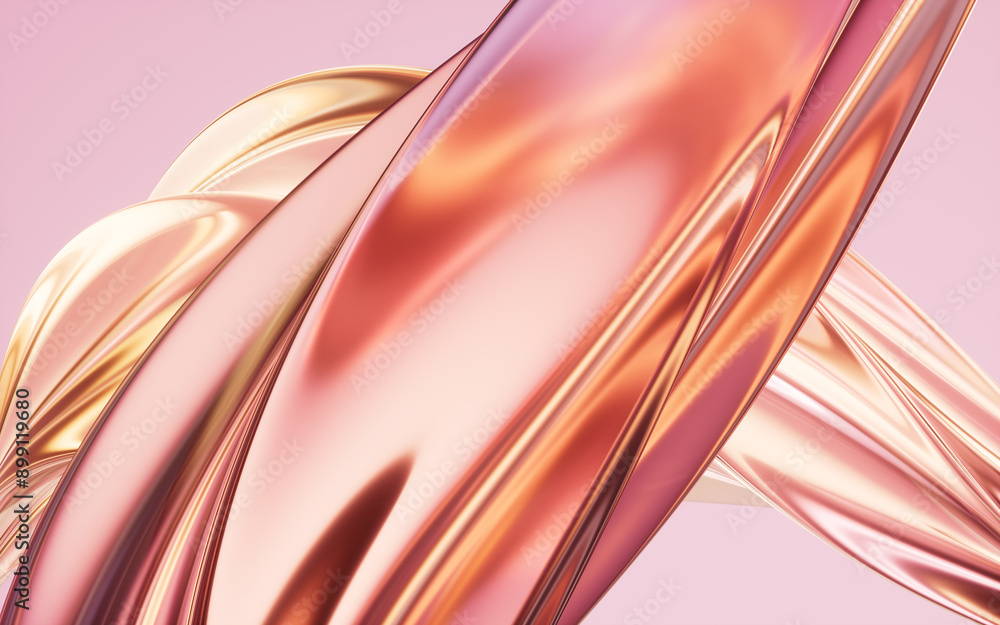 Poster flowing curve lines background, 3d rendering.
