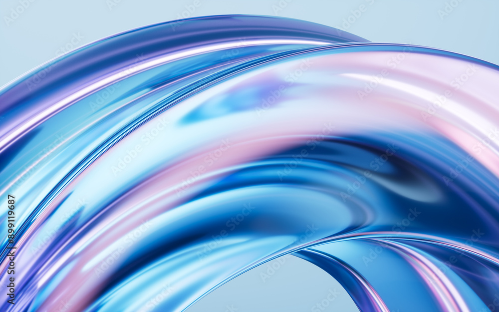 Poster flowing curve lines background, 3d rendering.