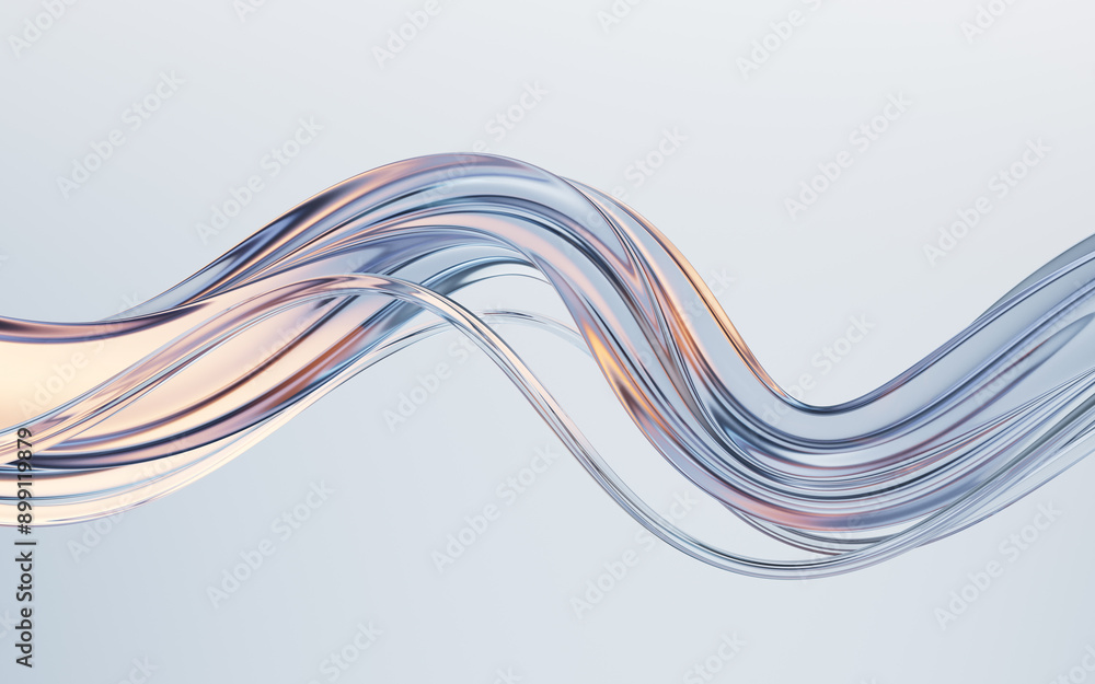 Poster flowing curve lines background, 3d rendering.