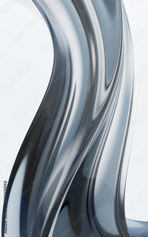 Poster flowing curve lines background, 3d rendering.