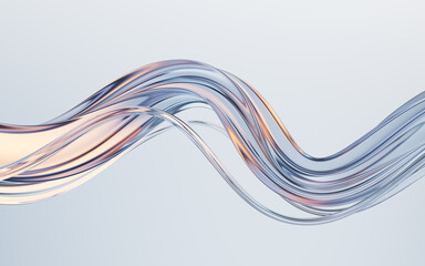 Flowing curve lines background, 3d rendering.