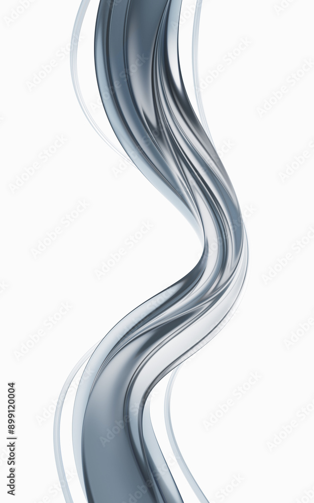 Poster flowing curve lines background, 3d rendering.