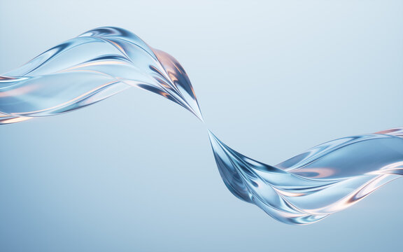 Flowing curve lines background, 3d rendering.