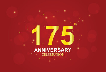 175th anniversary logo with double line number style and gold color ring, logo vector template