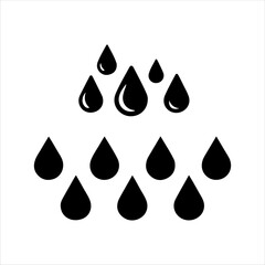 Black water drops vector silhouette on white background. Water drops icon vector sign illustration design.