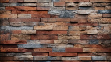 Close-up of a rustic brick wall showcasing its textured surface and varying shades of red and brown