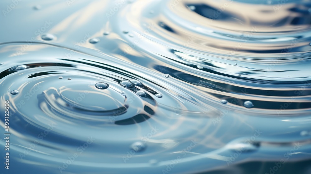 Poster droplets of water cascading down a glass surface, creating a mesmerizing pattern of ripples and refl