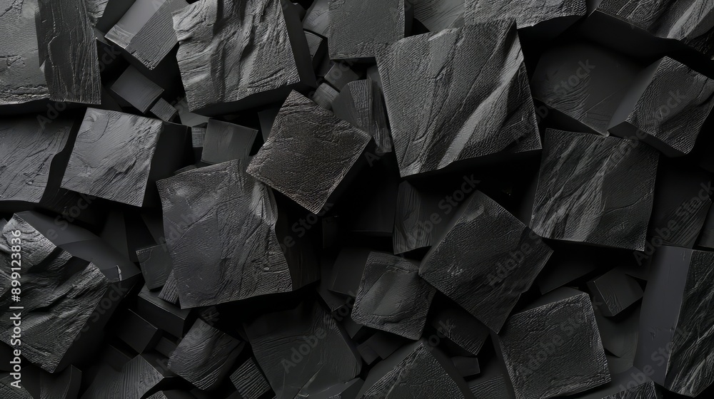 Poster black textured blocks abstract background