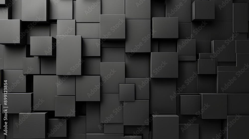 Poster abstract black cube pattern