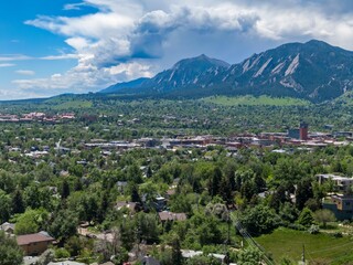 Obraz premium Aerial of the town of Boulder, Colorado, United States of America.