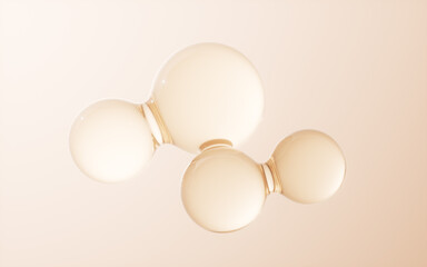 Transparent biological molecule background, 3d rendering.