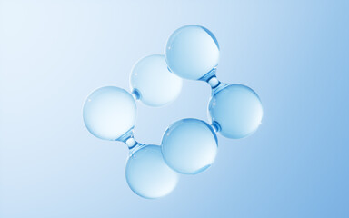 Transparent biological molecule background, 3d rendering.
