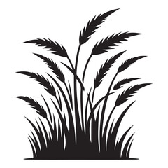 Obraz premium grass simple minimal vector black color silhouette