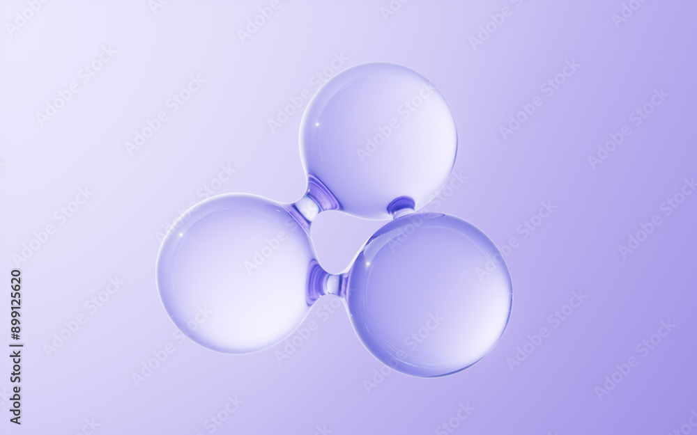 Wall mural Transparent biological molecule background, 3d rendering.