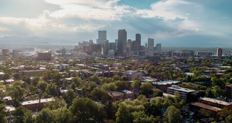 Obraz premium Central East Denver, and downtown Denver, Colorado, United States of America.