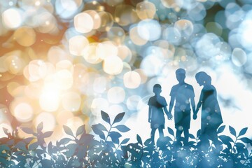 Silhouettes of children playing against a bokeh background representing joy childhood and carefree moments