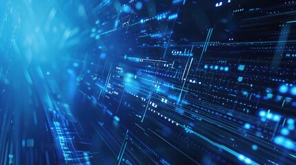 Dazzling Blue Technology Background: Showcasing Advanced and Innovative Technological Elements