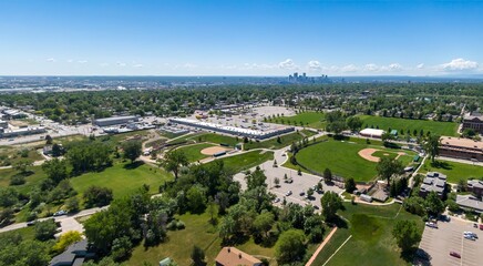 Aerial of Regis University, Denver, Colorado, United States of America.