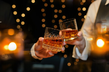 whiskey, for a friendly party in a bar or a restaurant.
