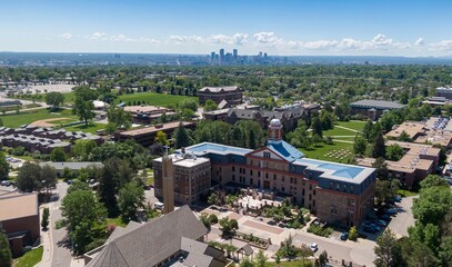 Aerial of Regis University, Denver, Colorado, United States of America.
