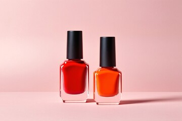 A minimalist depiction of a nail polish bottle, emphasizing its color and shape.