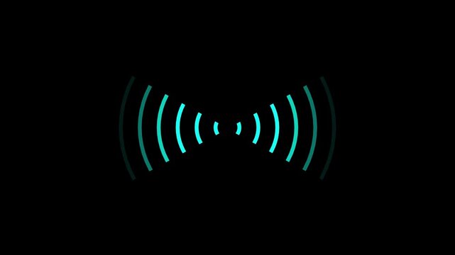 radio waves icon animation on background.