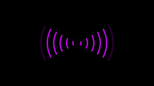 radio waves icon animation on background.