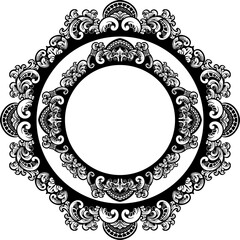 engraved classic style frame design  for greeting card or invitation, color editable