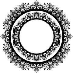 engraved classic style frame design  for greeting card or invitation, color editable