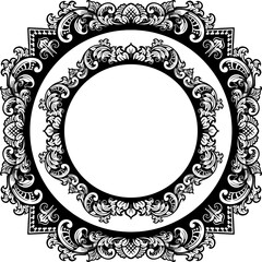 engraved classic style frame design  for greeting card or invitation, color editable