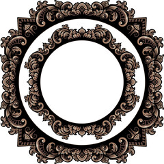 engraved classic style frame design  for greeting card or invitation, color editable