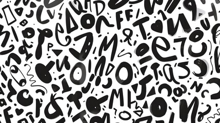 A black and white image of letters and numbers