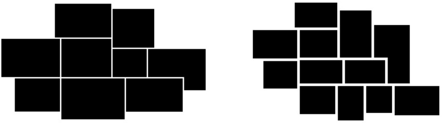 Photo collage template. Vector. Mood board. Set of picture grids. Blank moodboard background. Mosaic frame banner.