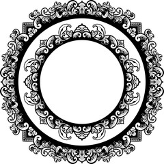 engraved classic style frame design  for greeting card or invitation, color editable