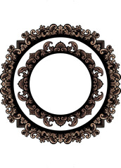 engraved classic style frame design  for greeting card or invitation, color editable