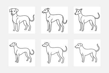 Dog Line Art Set Illustrations for Home Decor
