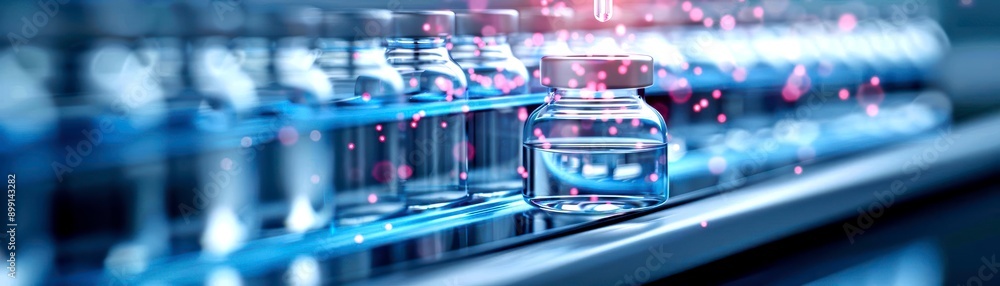 Poster closeup of a chromatography setup in a lab