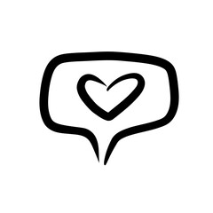 Like icon doodle vector. Notifications icon. Social media Like vector icon.
