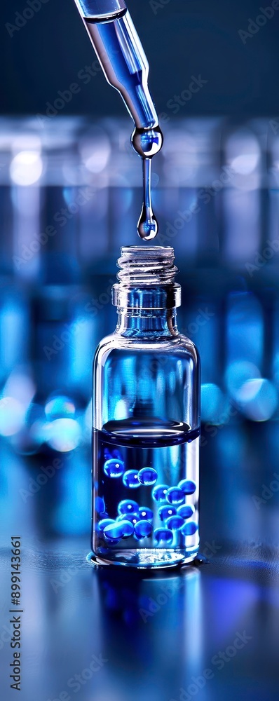 Poster peptide extract being poured into a small container