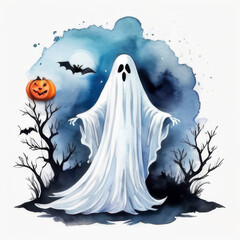 halloween background with ghost