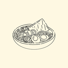 Ramen Noodle Japanese Food Flat