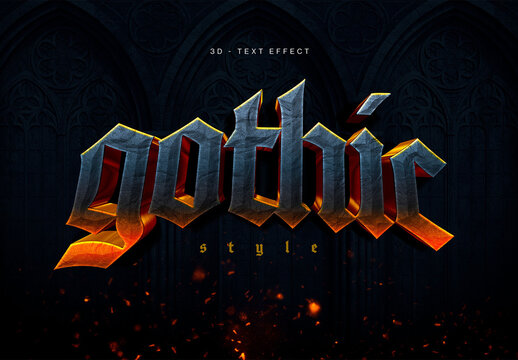 Gothic 3D Text Effect Template